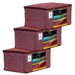 Kuber Industries Maroon 3 Layered Quilted Saree Cover (3)