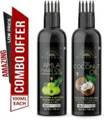 Desi Crew Amla and Virgin Coconut Oil for Skin, Body and Hair Care Hair Oil 100 ml Each