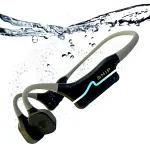 SHIP Marine 360 Pro Series Waterproof Bone Conduction Open-Ear Headphones | Built-in 32GB Memory | Sweatproof | IPX68 Bluetooth Headphones for Running, Cycling, Swimming (Pitch Black & Smokey Grey)