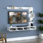 Anikaa Cindy Engineered Wood Wall Mount TV Entertainment Unit (White) (Ideal for 43 Inch) (D.I.Y)