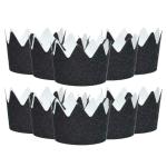 Festiko Black Glitter Party Crowns (6 Pcs), Theme Birthday Supplies, Return Gifts For Kids, Gift Accessories, Party Items, Paper Party Crowns, Caps, Hats, Party Wearables