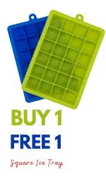 Smartclick Square Shaped Ice Cube Tray , Flexible Silicon Ice Square Tray Drink Cubes Makes 24 Grids Perfect Ice Cube , Improved Mold for Beer Whiskey Cocktail Bar (Pack Of 2 , Multicolour)