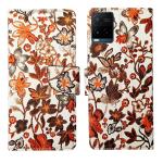 A D Enterprises Orange Pattern Flip Cover for Vivo Y21 | Magnetic Case | Shock Absorbent | Flip Cover Vivo Y21