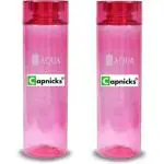 capnicks 100% BPA Free Freezer Safe Leak Proof 1000ML Water Bottles Pack of 2 1000 ml Bottle (Pack of 2,Plastic)