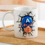BonZeaL 3D Ceramic Embossed Captain America Mug Tea Coffee Cup 300 ml