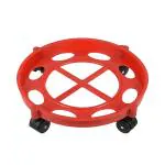 Sarvatr Gas Trolly/Lpg Cylinder Stand Plastic | Gas Cylinder Stand Trolley | Gas Cylinder Trolley Stand With Movable Wheels | kitchen Gas Cylinder Trolley | Trolley For Gas Cylinder 4 Wheel (Red)