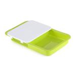 JOYO Chop-n-Store Food Grade Sliding Chopping Board with Tray & Strainer (Green)