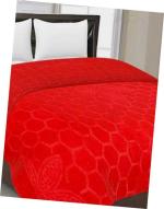 Yati Gallerie Red Microfiber Floral Double Mink Blanket