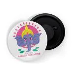 Dhcrafts White Metal Ganesha Chaturthi D2 Printed Fridge Magnet, 5.8 Cm