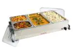 Clearline Stainless Steel Food Warmer with 4 Pans (2 X 2.5L and 2 X 1.25L, Silver FWBS02