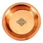 Indian Art Villa Pure Copper Pooja Worship Plate Thali 4.4 inch