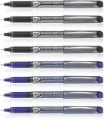 Pilot Hi-Tecpoint V5 Grip Extra Fine Point Liquid Ink Pen | Tip Size - 0.5MM | Dimpled Rubber Grip with Unique Dimple Tip Technology | Ink Colour - 4 Blue and 4 Black | Pack of 8