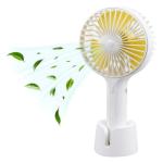Gesto Mini Portable Usb Hand Fan - 3 Speed Modes Handheld Fan for Summer With 1200 mAh Battery | Rechargable Hand fan for Women | Light Weight Fan for Makeup,Kitchen, Indoor,Outdoor, Travel (White)