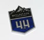 Incognito Mountain Cross Country 4x4 Badge Sticker for Off Road Drivers, Metal (Blue)