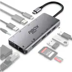Pibox India USB C Hub Dock- 11 in 1 Dock, Aluminium Type C Adapter with 4K Hdmi, Vga, Ethernet 100Mbps Rj45, 4 USB 3.0, USB-C Power Delivery, 3.5Mm Audio, TF/SD Card Reader for Mac/Pc Port Silver