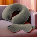 Sleepsia Memory Foam Travel Neck Pillow & Blackout Eye Mask Set - Adjustable Neck Support & Ultra-Soft Sleep Mask for Flights, Road Trips & Camping for Deep Relaxed Sleep
