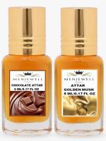 Menjewell Combo Pack Of 2PCs Attar (Chocolate 5ML,Golden Musk 5ML) 10ML Attar Perfume (Floral)