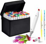 Corslet 60 Pc Alcohol Markers Set Colour Marker Art Markers Dual Tip Brush and Chisel Alcohol Based