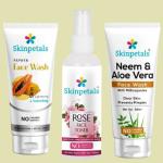 SKINPETALS Neem & Aloevera Face Wash 50ml | Papaya Face Wash 100ml |Rose Fcae Toner 100ml Incomplete