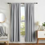 Parda Online Light Grey 3 Layer Blackout Solid Rod Pocket Plain Window Curtain 9ft, (Pack of 1)