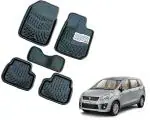 WolkomHome Car Mats Luxury Floor 3D Mat Carpets Black for Maruti Suzuki Ertiga Type-1