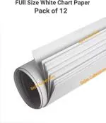 Sejas Collections | Pack of 12 | White BIG / FULL Size Chart Paper, Used in art and craft, collage, projects, props, decorations, posters etc