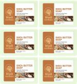 MeriBana Moisturizing Shea Butter Bar Soaps Softens, Sensitive Skin Face & Body (6 x 125 g)
