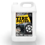 BLISS & BLUSH tyre polish yellow 5Liter Ultra Wet Black Shine, Non-Greasy Tyre Polish for Car