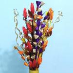 Palesaa Red Silver Yellow Blue White Mariette Dry Handmade Flower Multicolor Ballmum Artificial Flower (30 inch, Pack of 1, Flower Bunch)
