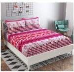 HOMDAZAL Beautiful 3D Printed Bedsheet with 2 Pillow Covers for Double Bed (90 x 90 Inches , Microfiber)