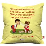Indigifts Bhaidooj Happy Diwali Gift Brother Like Father Mother Friend 12X12 Printed PolySatin| Fibre Cushion Festive Memories Diwali Christmas Birthday Anniversary Everyday Gift