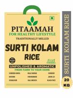 Pitaamah Surti Kolam Rice - 20kg Bag - Unpolished Rice - 2 Year Old Rice