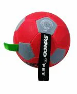 Synco Dog Ball Red with Green Holding Loops A for Your Dog(Size3, Training Football, Red)