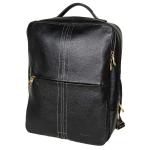 RICHSIGN Black Leather Unisex 16 inch Laptop Backpack