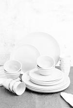 Mehul Melamine Plates and bowls set, Melamine Dinnerware Set, Set of 24 pcs, White Color.