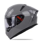Ignyte IGN-4 ISI / DOT Certified Double Visor Full Face Helmet Outer Anti-Fog Clear Visor and Inner Smoke Sun Shield (Medium 580 MM, Glossy Titanium Grey)