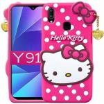 Cloudza Vivo Y93 Pink and White Silicon Scratch Resistant Mobile Back Cover