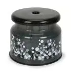 YASHODEEP PLASTIC Plastic Round Sitting Stool for Bathroom, Home, Kitchen, Bubble Print - Black