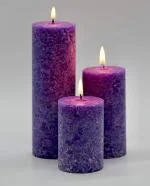 Parkash Candle Marble Finish Set Of 3 Fragrance Pillar Candles (Lavender Fragrance)