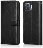 Clickaway Black Faux Leather Back Case Cover For Oppo Reno 5F
