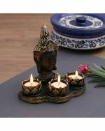 Beckon Venture - Multicolor Handicraft Buddha Tea Light Candle Holder For Home Decor