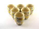 Renhomz Ceramic Handmade kulhad Set of 6 (Multi offwhite Floral)