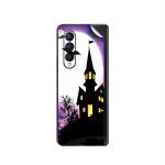 GADGETSWRAP Printed Vinyl Skin Sticker for Samsung Galaxy Z Fold 3 - Spooky Halloween House Illustration