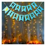 Party Propz Blue Birthday Banner With Warm Led Light Set