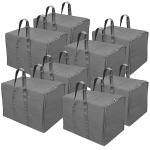 LIFE FEST 8 Pack Nylon 85 L Moisture Proof Multipurpose Rectangular Clothing/Toy/Storage/Stationery Organiser Storage Paper Bag with Zipper Closure and Strong Handle-(57x 36.8X 40.5 cm) Black