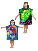 Athom Living Marvel Spiderman and Hulk Kids Hooded Bath Towel 60x120 cm Pack of 2