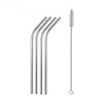 Mapperz Stainless Steel Straws for Drinking with Brushes/Reusable Stainless Steel Straw with Cleaning Brush- Long Metal Straws for Drinking, Set of 5 (4- Bend Pipe, 1-Cleaning Brush ,Silver)