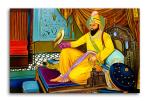 Tamatina Multicolor Religious Art Guru Gobind Singh Ji Sikhism Unframed Canvas Painting - 13X9 Inch