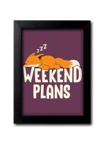 Blue Nexus Lazy Fox Desi Funny Quirky Meme Quotes Wall Poster with Wall Frame Room Art Painting Collection A4 size 10x13