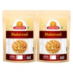 Ghotaram All Natural Baked Bhakarwadi Crunchy, Light and Flavourful | Mouth-watering Button Bhakarwadi Snack | Mini Bhakarwadi Festival Season Diwali Rakhi Snack and Namkeen Savoury Snack-1Kg*2Pack